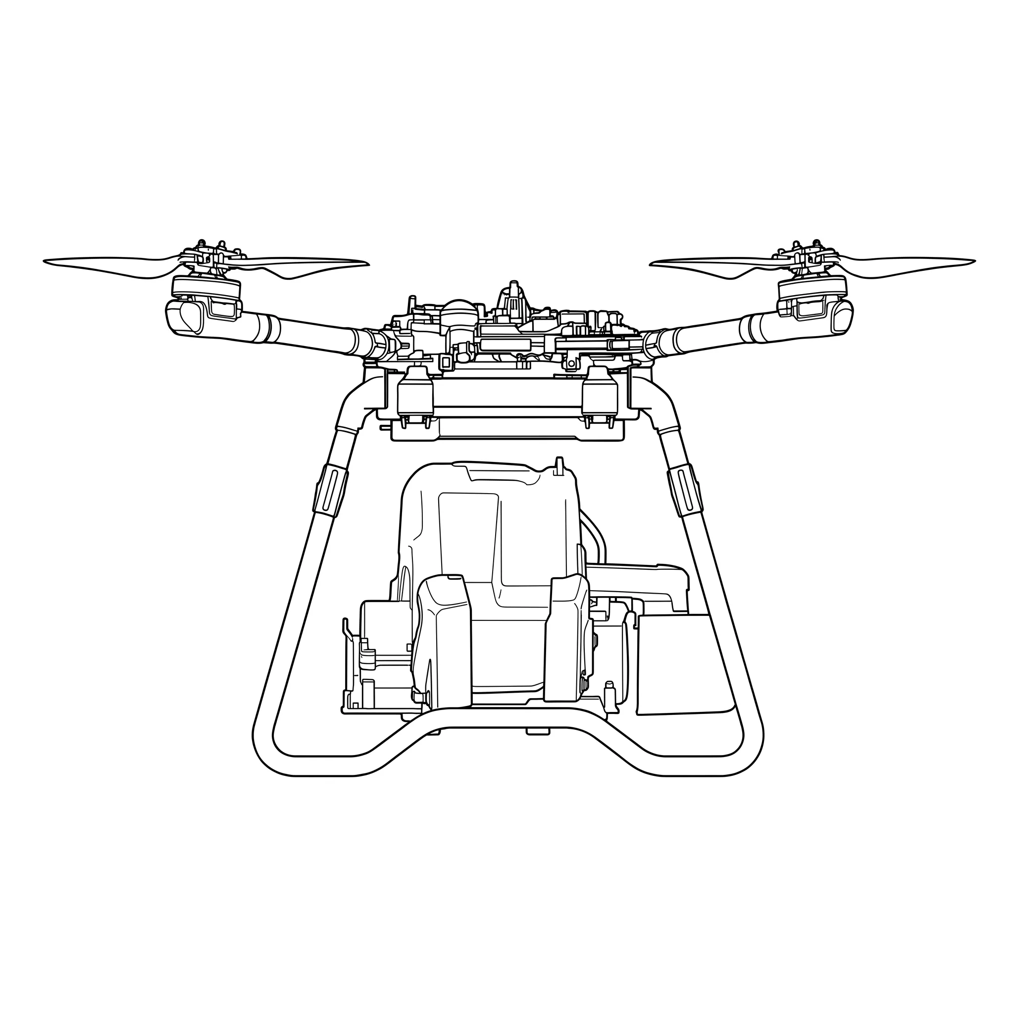 Technical blueprint of the Paint Striper attachment in side profile