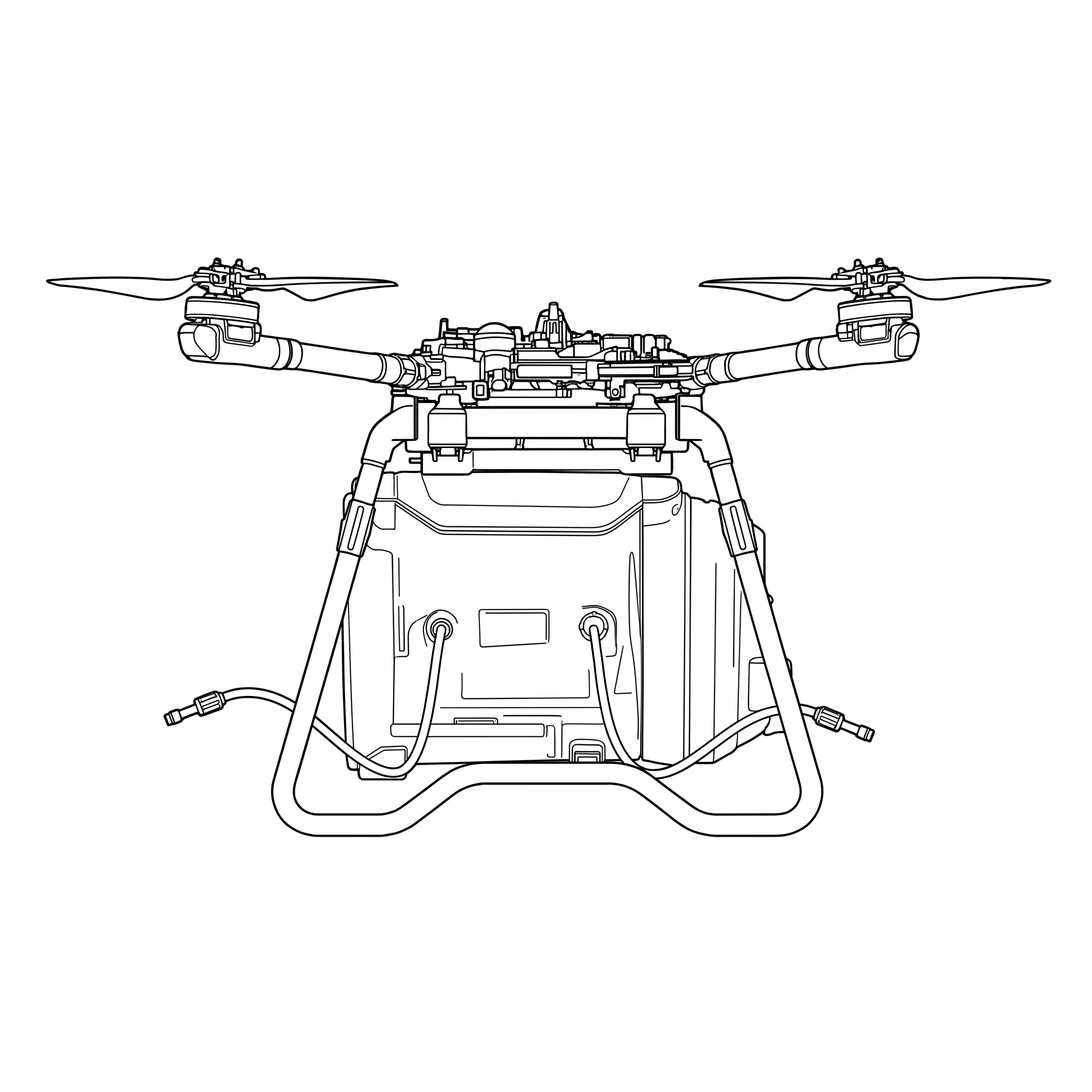 Technical blueprint of the Sprayer attachment in side profile