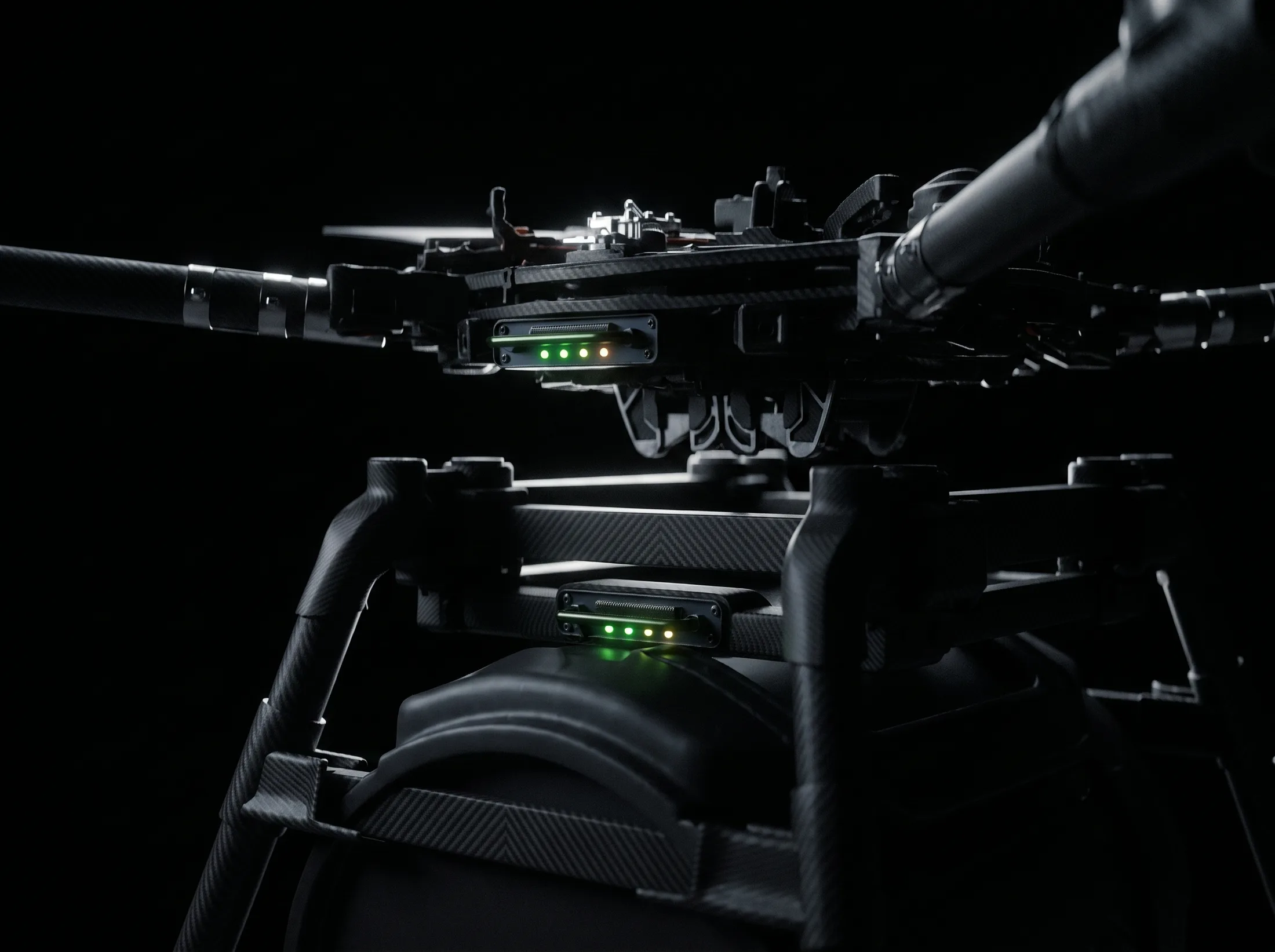 Close-up of the attachment mount interface at the base station
