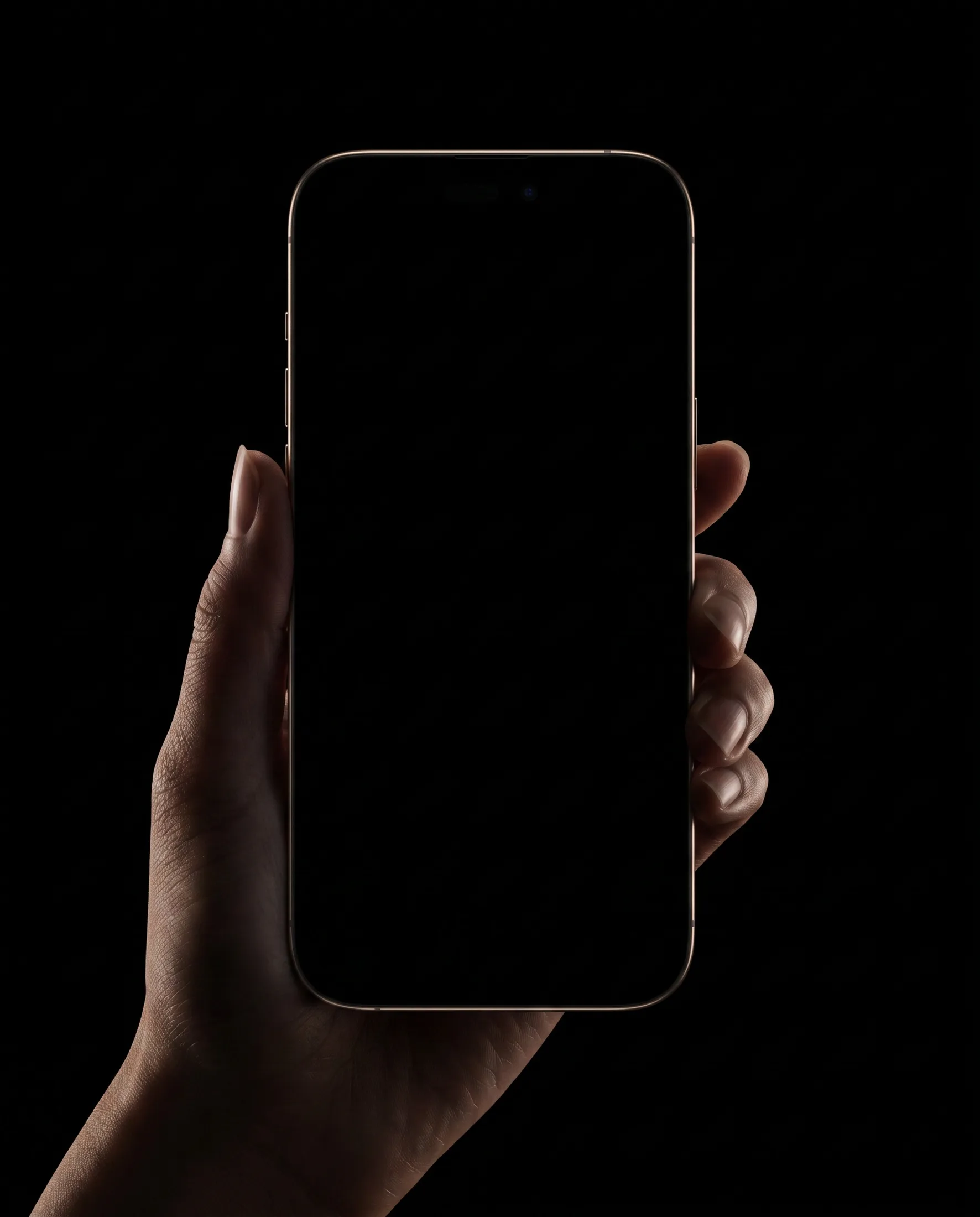 A hand holding a phone